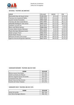 NOME CELULAR INICIO FIM Raimundo Alves de Souza Júnior