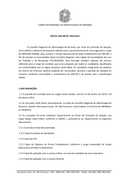 Edital 1/2013 - Conselho Regional de Odontologia de Roraima