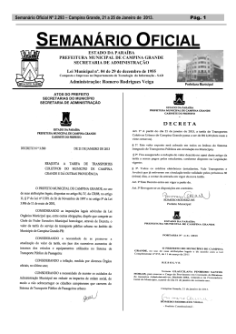Seman&aacute;rio Oficial N&ordm; 2.293 - Prefeitura Municipal de Campina Grande