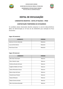 EDITAL DE DIVULGA&Ccedil;&Atilde;O