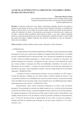 Tharysane Rosa de Sousa. AS ESCOLAS ITINERANTES