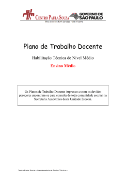 Plano de Trabalho Docente &ndash; 2014
