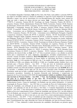FACULDADES CLARETIANAS DE RIO CLARO
