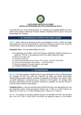 edital do processo seletivo vestibular 2014