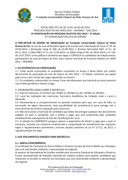 Sisu 2014 - Copeve - Universidade Federal de Mato Grosso do Sul