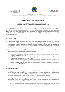 Edital nº 16/2014 – Lista de Espera 2014.2 (Ceará)