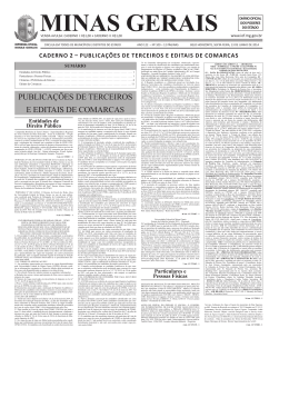 PublICa&ccedil;&otilde;Es DE TErCEIros E EDITaIs DE ComarCas
