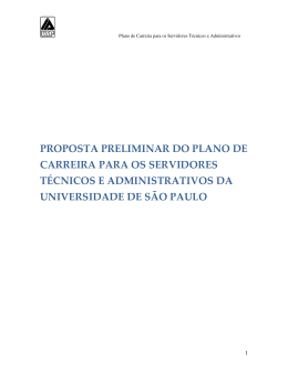 proposta preliminar do plano de carreira para os servidores t&eacute;cnicos