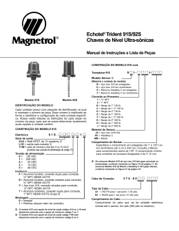 Echotel® Trident 91S/92S Chaves de Nível Ultra-sônicas