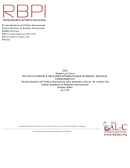 Redalyc. Pol&iacute;tica exterior e rela&ccedil;&otilde;es internacionais do Brasil