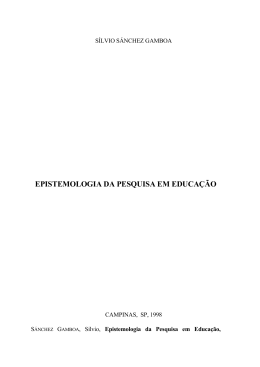 Tese: Epistemologia da Pesquisa em Educa&ccedil;&atilde;o