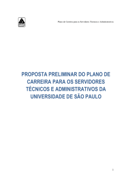 Proposta preliminar Plano Carreira USP