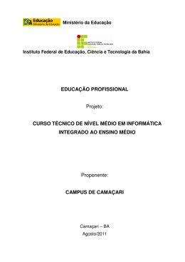 Projeto do Curso T&eacute;cnico em Inform&aacute;tica