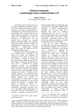A psicologia como o behaviorista a v  um ramo
