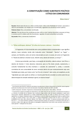 A Constitui&ccedil;&atilde;o como substrato pol&iacute;tico e &eacute;tico da comunidade