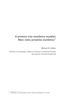 A primeira crise econ&ocirc;mica mundial: Marx como