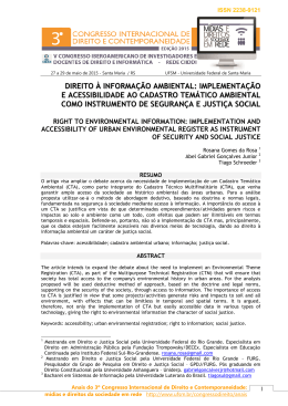 direito &agrave; informa&ccedil;&atilde;o ambiental: implementa&ccedil;&atilde;o e
