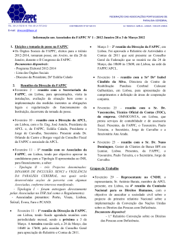 Tipologia I – foram entregues directamente pelas Associadas no INR