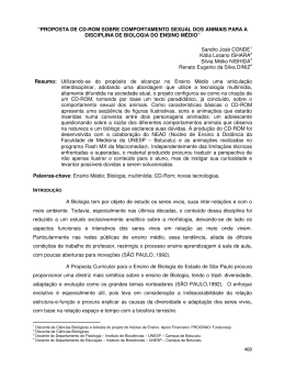 &ldquo;PROPOSTA DE CD-ROM SOBRE COMPORTAMENTO