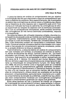 Pesquisa básica em análise do comportamento