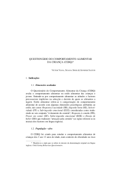question&aacute;rio do comportamento alimentar da crian&ccedil;a (cebq)