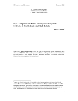 Ra&ccedil;a e Comportamento Pol&iacute;tico em Perspectiva Comparada