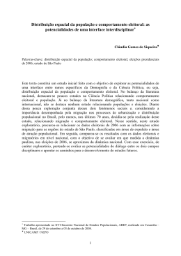 Distribui&ccedil;&atilde;o espacial da popula&ccedil;&atilde;o e - Abep