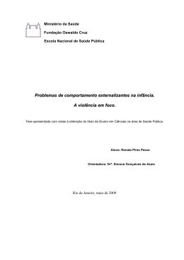 Problemas de comportamento externalizantes na - Arca