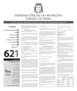 Edi&ccedil;&atilde;o 621 - Prefeitura Municipal de Tabo&atilde;o da Serra