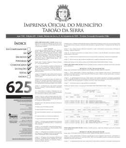 Edi&ccedil;&atilde;o 625 - Prefeitura Municipal de Tabo&atilde;o da Serra