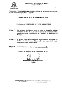 PREFEITURA DE TABOÃO DA SERRA - Estado de šão Paulo