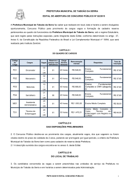 PREFEITURA MUNICIPAL DE TABO&Atilde;O DA SERRA