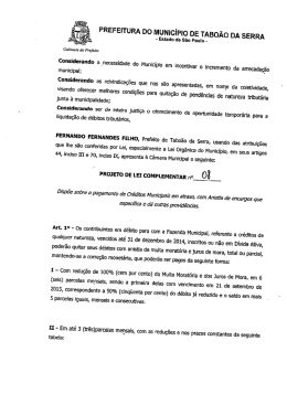 PREFEITURA oo MuNlciPio DE TABoÃo DA sERRA
