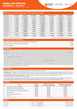 TABELA DE PREÇOS
