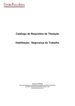 Seguran&ccedil;a do Trabalho