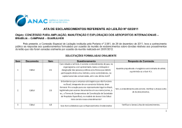 Ata de Esclarecimentos referentes ao Leilão nº 02/2011