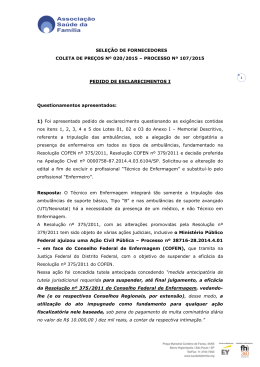 SELEÇÃO DE FORNECEDORES COLETA DE PREÇOS Nº 020/2015