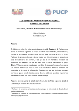 A LEI DE MÍDIA DA ARGENTINA VISTA PELO JORNAL O ESTADO