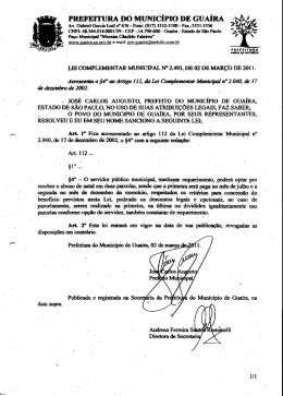 Lei n&ordm; 2493 de 02/03/2011 - Sindicato dos Servidores P&uacute;blicos do