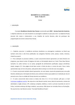 RESID&Ecirc;NCIA LITER&Aacute;RIA SESC PARATY Edital