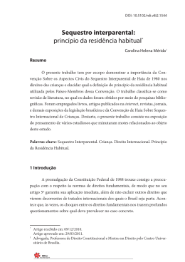 Sequestro interparental: princ&iacute;pio da resid&ecirc;ncia habitual*
