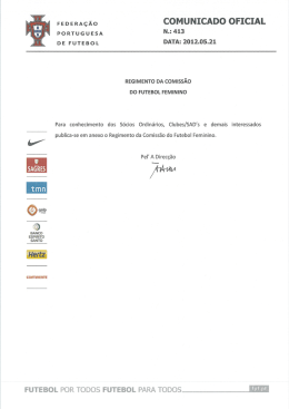 Regimento da Comissão do Futebol Feminino