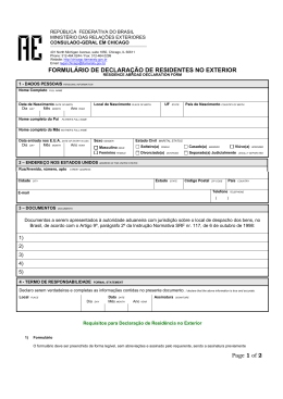 formulário de declaração de residentes no exterior