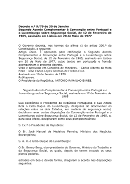 Segundo Acordo Complementar &agrave; Conven&ccedil;&atilde;o entre Portugal e o