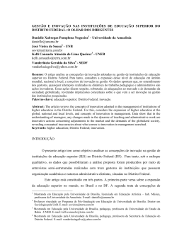 GEST&Atilde;O E INOVA&Ccedil;&Atilde;O NAS INSTITUI&Ccedil;&Otilde;ES DE
