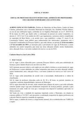 edital n&ordm; 05/2015 edital de processo seletivo 05/2015 para