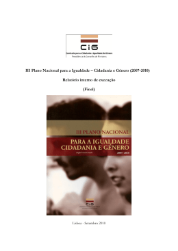 III PNI Relat&oacute;rio Interno de Execu&ccedil;&atilde;o final