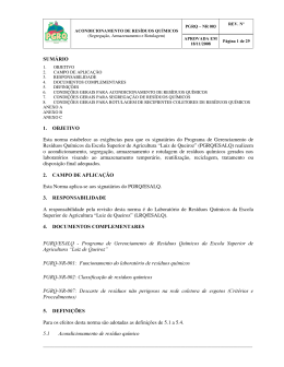 Segrega&ccedil;&atilde;o, Armazenamento e Rotulagem