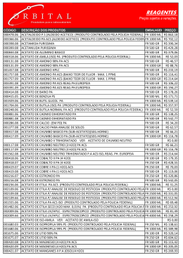 REAGENTES - Orbital - Produtos para laborat&oacute;rios