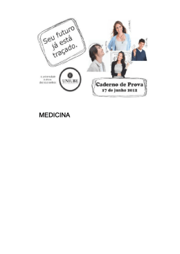 Prova Medicina UNIUBE Junho de 2012